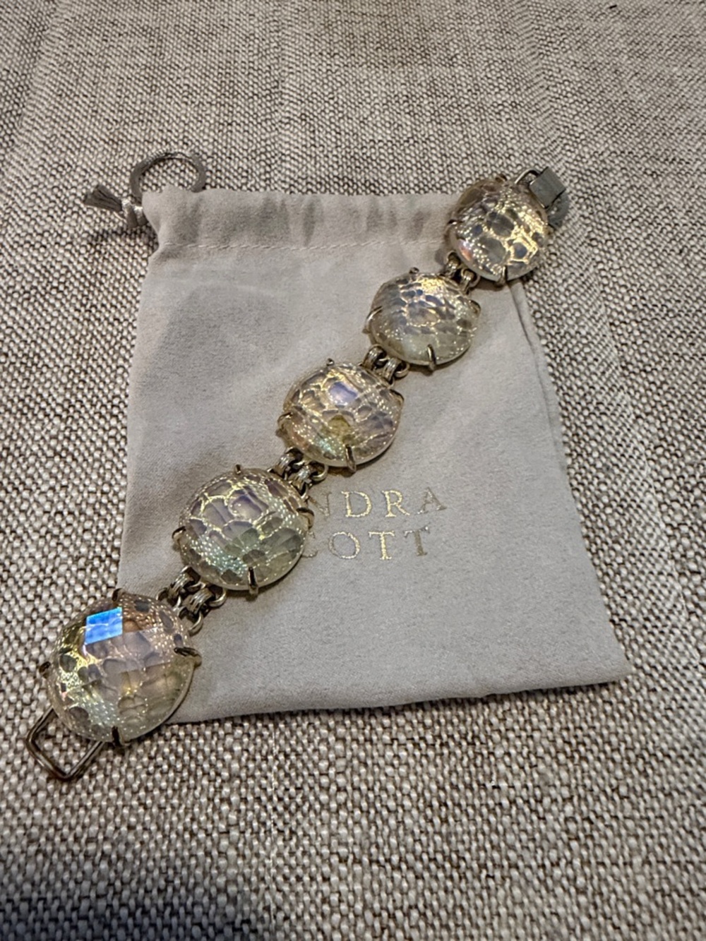 Kendra Scott Iridescent Crystal Link Bracelet - Gold-tone